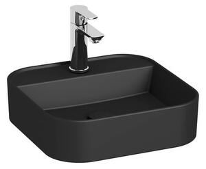 Umyvadlo na desku Jika Astra 40x40 cm černá mat otvor pro baterii, bez přepadu H8183617161111