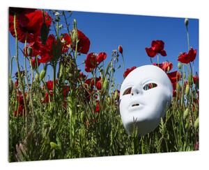 Obraz - maska v trávě