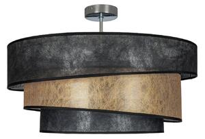 Stropní lampa Lindby, Ayvira, stmívatelné, Černá, Obývací pokoj, Tkanina / Textil, Moderní