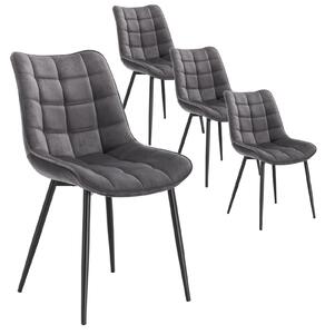 Jídelní židle - Židle - Židle s potahem imitujícím kůži - Kovové nohy - Ergonomický design - Protiskluzové podložky na nohou
