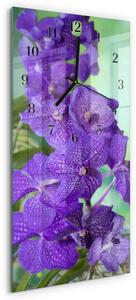 Skleněné hodiny vertikální Květiny zsppc-30x60-00172542