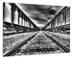 Železnice, koleje - obraz na zeď