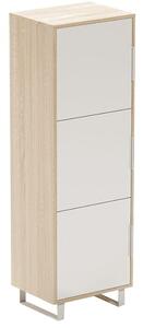 Arbyd Matně bílá dubová kancelářská skříň Thor 158,2 cm x 52 cm