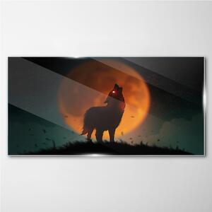 Obraz na skle Obraz na skle Zvířecí vlk Měsíc Sky
