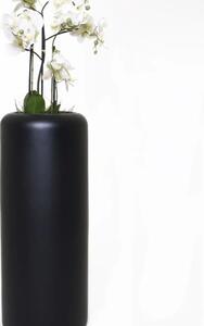 Kulatý květináč MERA, sklolaminát, výška 90 cm, černá