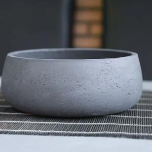 Dekorační miska PERA, sklolaminát, Ø 27 cm, šedá