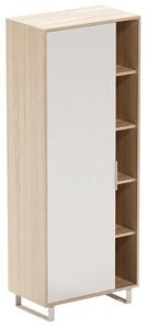 Arbyd Matně bílá dubová kancelářská skříň s nikou Thor 180 x 70 cm