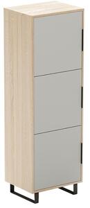 Arbyd Matně šedá dubová kancelářská skříň Thor 158,2 cm x 52 cm