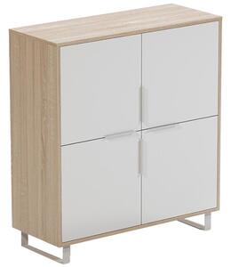 Arbyd Matně bílá dubová kancelářská skříň Thor 100 x 33 cm