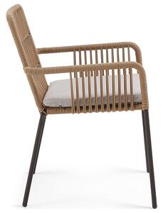 Béžová pletená zahradní židle Kave Home Samanta