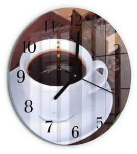 Skleněné nástěnné hodiny Káva zsoc-fi30-00175662