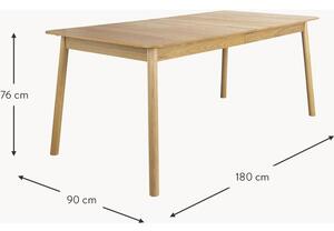 Rozkládací jídelní stůl z jasanového dřeva Glimps, 180-240 x 90 cm