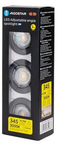 Aigostar - SADA 3x LED Podhledové svítidlo 1xGU10/4,5W/230V 3000K černá