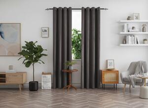 Zatemňovací závěs DUNES VELVET 140x250 cm, tmavě šedý Zavěšení: Kovové kroužky