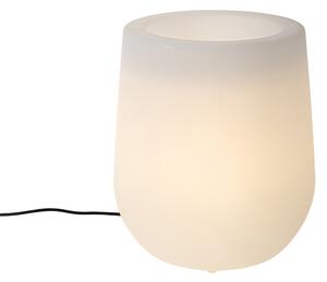 Venkovní stojací lampa květináč bílý včetně LED IP44 - Květináč
