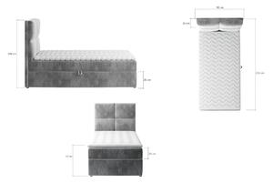 VÝPRODEJ Čalouněná jednolůžková postel GERALT, 90x108x210, monolith 63