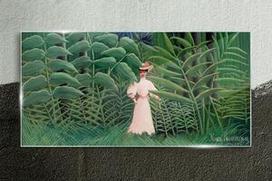 Obraz na skle Obraz na skle Džungle žena listy