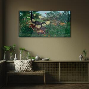 Obraz na skle Obraz na skle Jungle Tiger ovocný strom