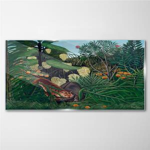 Obraz na skle Obraz na skle Jungle Tiger ovocný strom