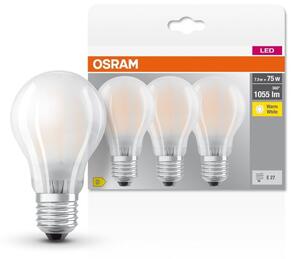 3 ks matná LED žárovka E27 7,5 W CLASSIC A, teplá bílá