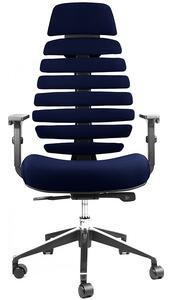 Kancelářská židle FISH BONES PDH černý plast, 26-67 modrá, 3D područky