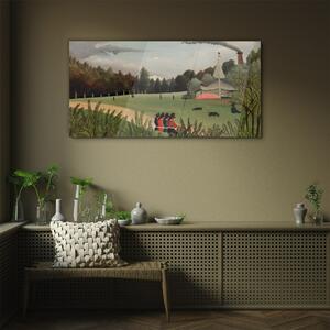 Obraz na skle Obraz na skle Moderní vesnický les
