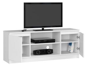 TV stolek RUTH RTV K140 2D1P, 140x55x40, bílá/černá lesk