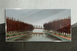 Obraz na skle Obraz na skle Park stromy řeka obloha