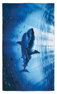 Rychleschnoucí XXL plážová osuška SHARKON modrá 150 x 210 cm, 100% mikrovlákno