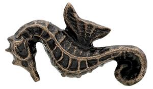 Sada 4 ks kovová černá úchytka s patinou mořský koník Berend-jan – 3x4x6 cm