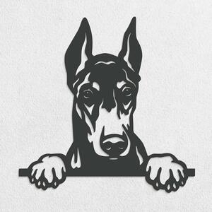 DUBLEZ | Dřevěná dekorace na stěnu - Pes Doberman | Obraz
