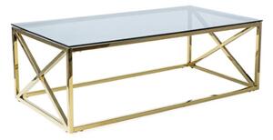 Konferenční stolek ELISE A, 40x60x120, sklo/zlatá