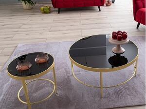 Konferenční stolek MYSTIC C, 42x48x42, černá/zlatá