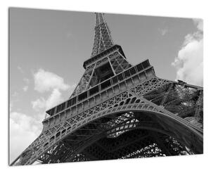 Černobílý obraz Eiffelovy věže