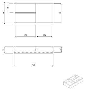 Zásuvková vložka pro koupelnový nábytek řady LAVOA - 32 x 18 x 5,5 cm