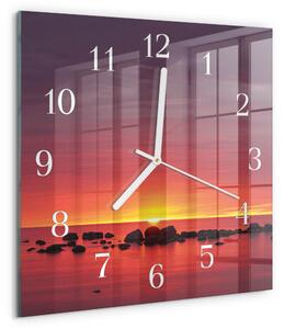 Skleněné hodiny Západ slunce zskb-30x30-00084704