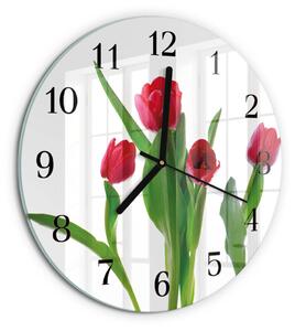 Skleněné nástěnné hodiny Tulipány zsoc-fi30-00178810