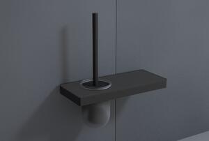 Držák WC štětky BERNSTEIN G505 z nerezové oceli - se skleněnou poličkou - možnost volby barvy