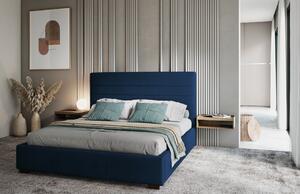 Královsky modrá sametová postel MICADONI ARANDA 180 x 200 cm