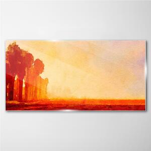 Obraz na skle Obraz na skle Abstrakce oranžového lesa