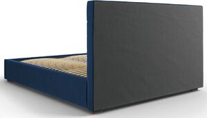Královsky modrá sametová postel MICADONI ARANDA 180 x 200 cm