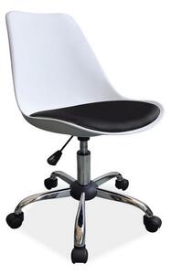 Kancelářská židle SEVEN, 79-89x47x42x42-52, bílá/černá