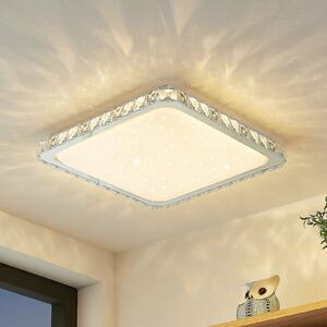 Stropní Lampa Lindby, Lorand, stmívatelné, Bílá, Obývací pokoj, Křišťál, Moderní