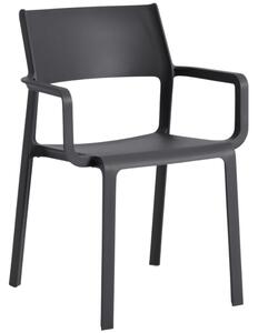 Nardi Antracitově šedá plastová zahradní židle Trill s područkami