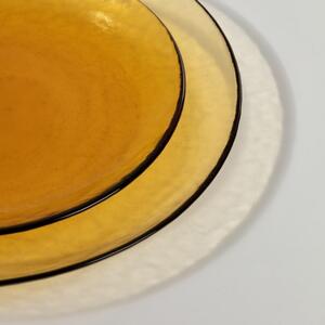 Kave Home Oranžový skleněný talíř LaForma Nausica