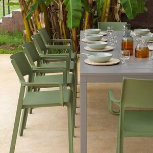 Nardi Zelená plastová zahradní židle Trill s područkami