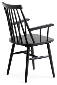Černá dřevěná jídelní židle Kave Home Tressia s područkami