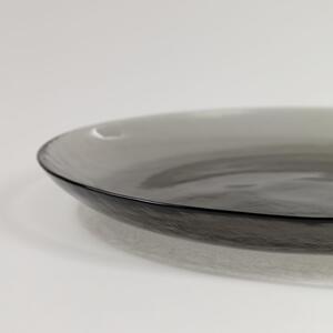 Šedý skleněný talíř Kave Home Syna 26,3 cm