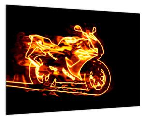Hořící motorka - obraz
