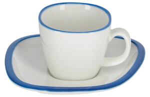 Kave Home Malý bílo modrý porcelánový šálek a podšálek LaForma Odalin